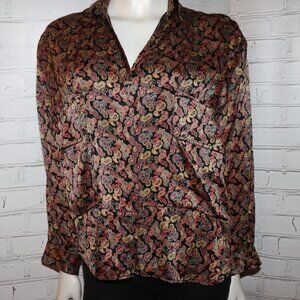 🧡🕊️🎩 Redford Silk Shirt · Paisley Luxe · Size 36